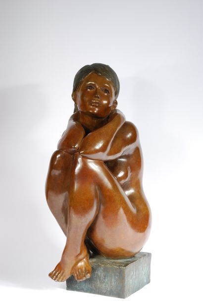 null Christan DELLA GIUSTINA (Né en 1959) 

Femme recroquevillée 

Epreuve en bronze...
