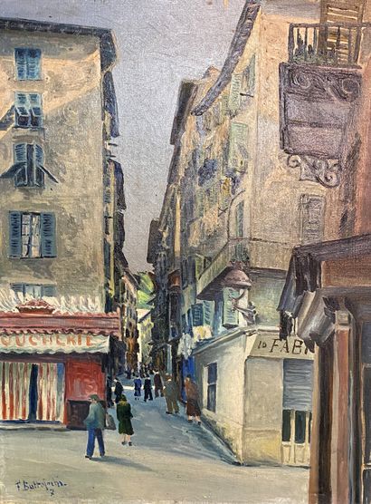 F. BUTTAFOCHI (Xxe siècle) 
Rue à Montmartre...