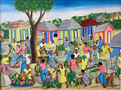 null Emm VALCIN (Xxe siècle) 

Scène de marché au village à Haïti

Huile sur toile...