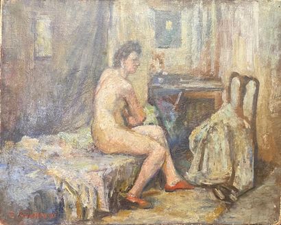 null Dominic AVETRANI (1895-1976)

Nu assis dans la chambre

Huile sur toile signée...