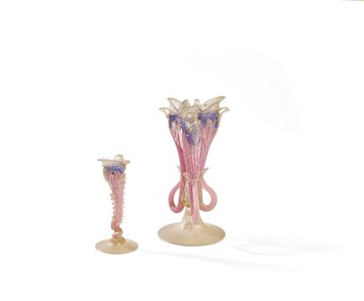 null * Italian work 

	Soliflore and vase with three bodies with the model representing...