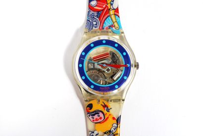 null SWATCH

Lot de trois montres Swatch water resistant ; une dorée avec un cadran...