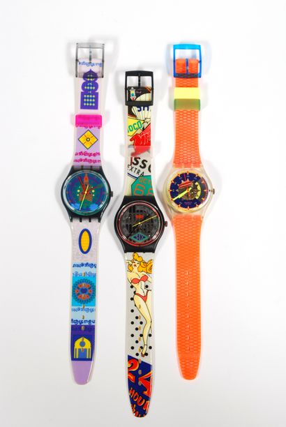 SWATCH 
Lot of three SWATCH water resistant...