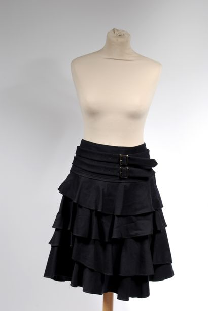 COMME DES GARCONS 
Ruffled skirt and double...