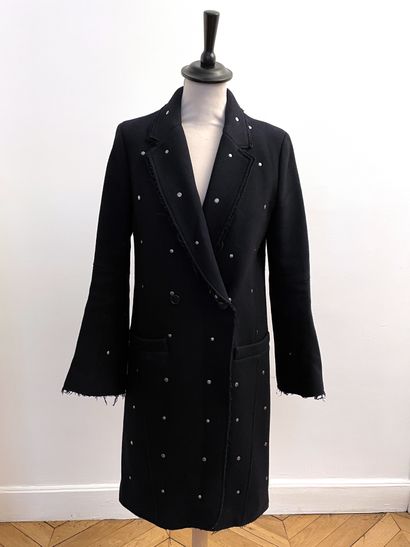 null ZADIG VOLTAIRE DELUXE 

Long coat in navy blue wool and silver metal rivets.

T....