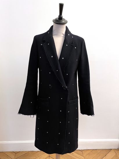 null ZADIG VOLTAIRE DELUXE 

Long manteau en laine bleu marine et rivets en métal...