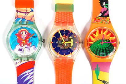 null SWATCH

Lot of three Swatch water resistant watches one "Yuri", one orange and...