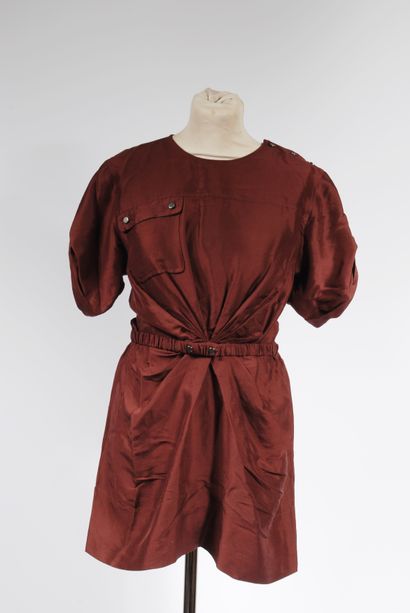 ISABEL MARANT 
Short-sleeved dress in burgundy...