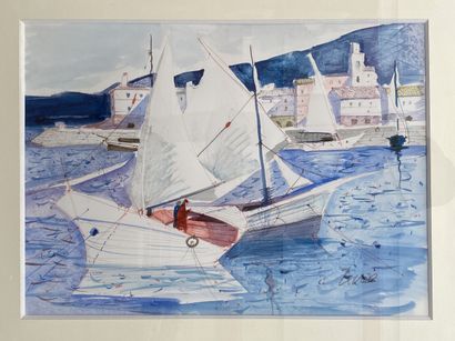 null Charles LEVIER (1920-2004)

Voiliers au port

Aquarelle sur papier

Signée en...