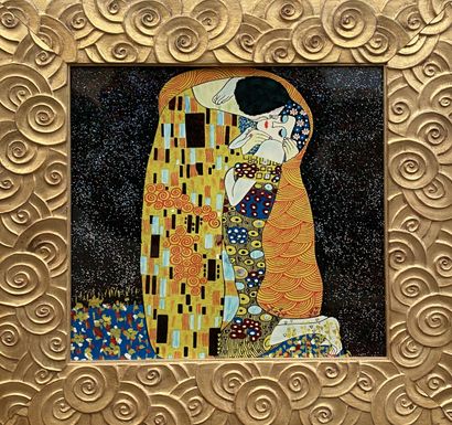 D'après Gustav Klimt (1862-1918) 
Le Baiser...