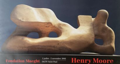 null Affiche d'exposition encadrée : Henry Moore à la Fondation Maeght en 2002