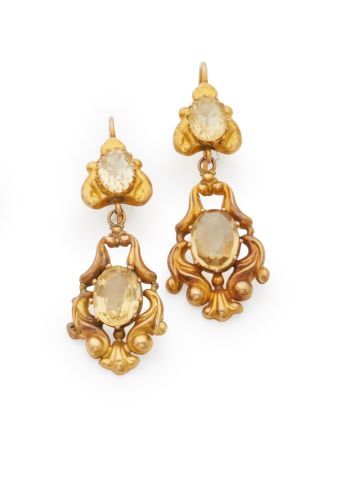 Pair of earrings in 18K yellow gold 750/000...
