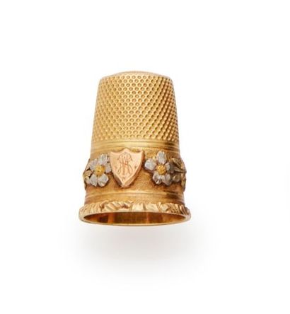 Thimble in 18K yellow and white gold 750/000...