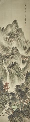 null CHINE - Moderne

Encre et couleur sur papier, paysage montagneux et cascade,...