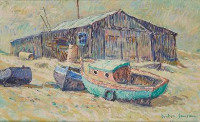 null Pierre BECHON-SAUZEAU (1924-2006)

Barques sur une plage

Huile sur toile signée...