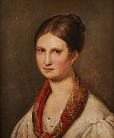 null Ecole Française du XIXe

Portrait de jeune femme portant un foulard rouge

Huile...