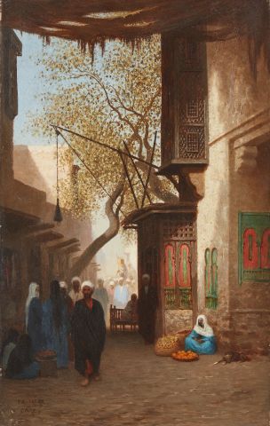 null Théodore FRÈRE (1814-1888)

Rue animée au Caire

Huile sur panneau

Signée et...