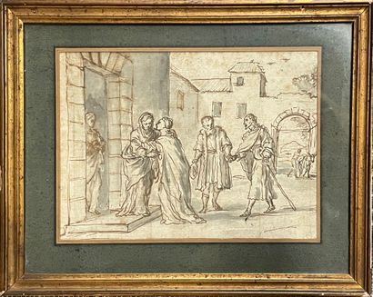  Italian school of the 17th century 
The Visitation 
Ink and wash 
14 x 19 cm at...