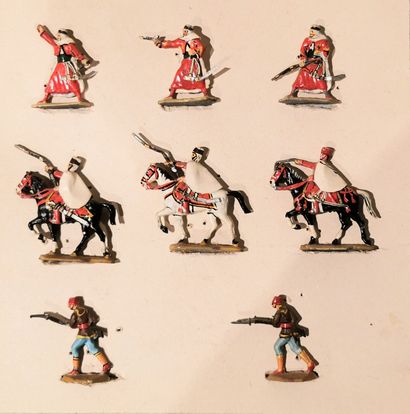 null Set of Second Empire figurines "Arabs in Combat" representing Abd El Kader's...