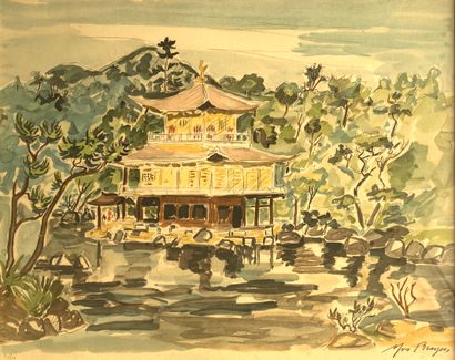 Yves BRAYER (1907-1990) 
Temple japonais...