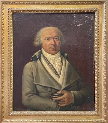  Ecole Française du XVIIIe siècle 
Portrait d'homme 
Huile sur toile 
67 x 57 cm...