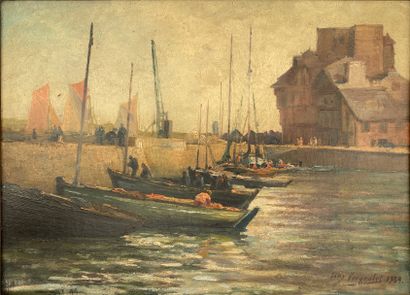 null Tony VERGNOLET (1842 - 1900)

Le port de Concarneau

Huile sur panneau 

Signé...