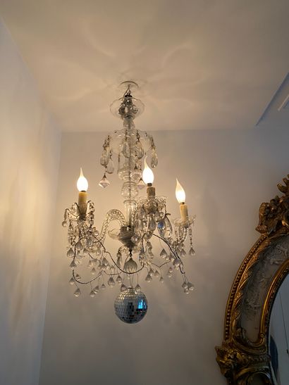 null Murano glass chandelier with four arms of light and pendants 

H. 70 cm app...