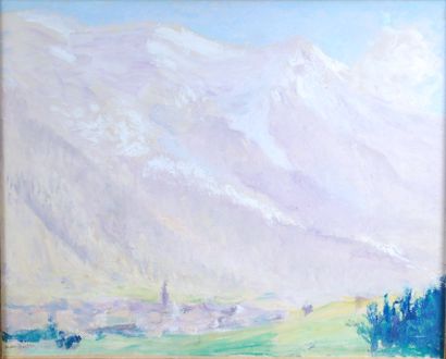 André BARBIER (1883-1970) 
Vue des Alpes...