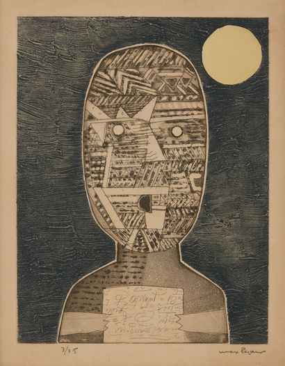 null Max PAPART (1911-1994) 

Visage et lune 

Estampe numérotée 3/75 et signée au...