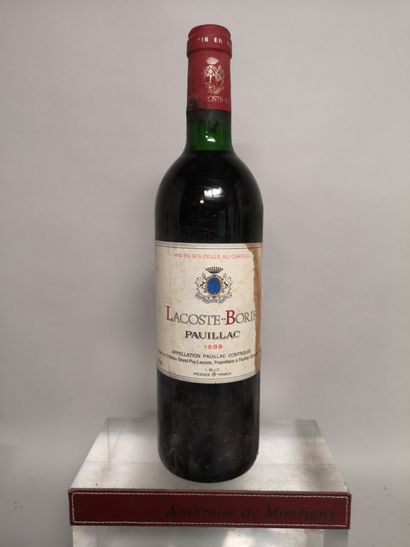 1 bouteille Château LACOSTE BORIE -Pauillac...