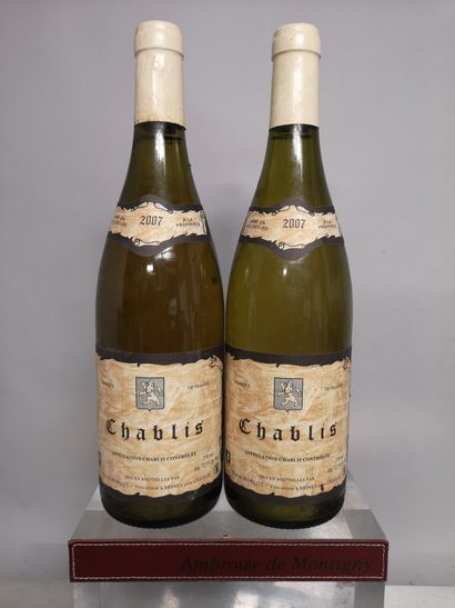 2 bouteilles CHABLIS - Daniel ROBLOT 2007...