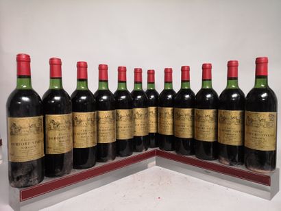 12 bouteilles Château DURFORT VIVENS - 2e Gcc Margaux 1979 
Etiquettes légèrement...