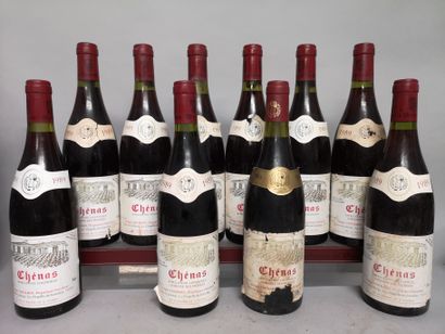  10 bouteilles CHENAS dont 5 "Domaine des Pierres" - G. TRICHARD 
9 de 1989 et 1...