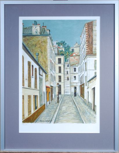 null D'après Maurice UTRILLO (1883-1955) 

"Montmartre" 

Lithographie signée dans...