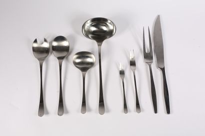 null 
* ROSENTHAL 




Part of a household set in brushed metal including 6 table...