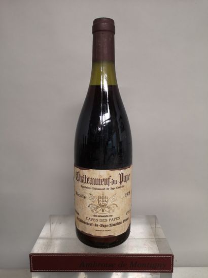 null 1 bouteille CHATEAUNEUF DU PAPE "Cuvée des Papes" - CAVES des PAPES 1978 

Niveau...