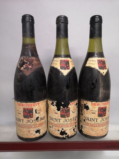 null 3 bouteilles SAINT JOSEPH "Vin vieux rouge de Syrah" - De BOISSEYT 1985 

Etiquettes...