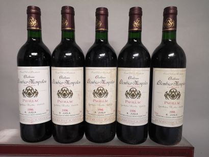 null 5 bouteilles Château COLOMBIER MONPELOU - Pauillac 1996 

Etiquettes légèrement...