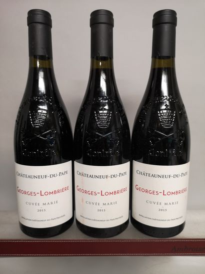 null 3 bouteilles CHATEAUNEUF DU PAPE "Cuvée Marie" - G. LOMBIERE 2015 

1 étiquette...