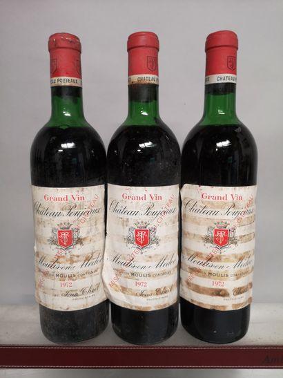null 3 bouteilles Château POUJEAUX - Moulis 1972 

Etiquettes tachées et légèrement...