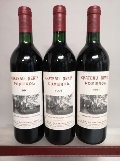 null 3 bouteilles Château NENIN - Pomerol 1991