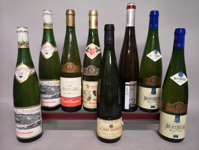 8 bouteilles ALSACE DIVERS A VENDRE EN L'ETAT...