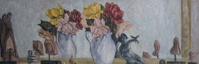 null * Déborah HANSON-MURPHY (1931-2018) 

Paysage et fleurs 

Trois toiles signées...