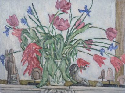 null * Déborah HANSON-MURPHY (1931-2018) 

Fleurs et fruits 

Quatre toiles, deux...