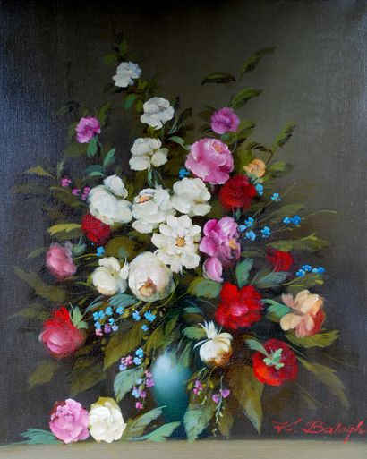 null Endre KOEMPOECZI-BALOGH (1911-1977) 

Vase de pivoines

Huile sur toile signée...