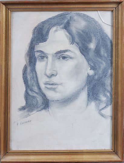 null V. LAROCHE (Xxe siècle) 

Portrait de femme

Dessin à la mine 

36,5 x 25,5...