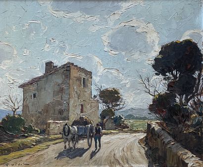 null Gustave VIDAL (1895-1966)

Peasant on the road 

Oil on canvas signed lower...