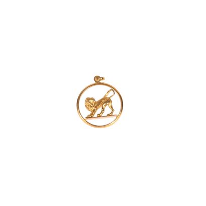 * Pendant lion in a circle in 18K yellow...