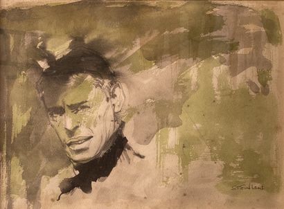 null Aimé Daniel STEINLEN (1923-1996)

Portrait of Jacques Brel

Drawing and watercolor...