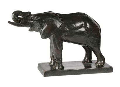null Jean ANDRE (XIX-XXth century) 

Standing elephant 

Proof in bronze with brown...